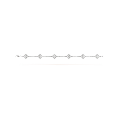 [Liorra]CLOVER 6 MOTIF SILVER DIAMOND BRACELET