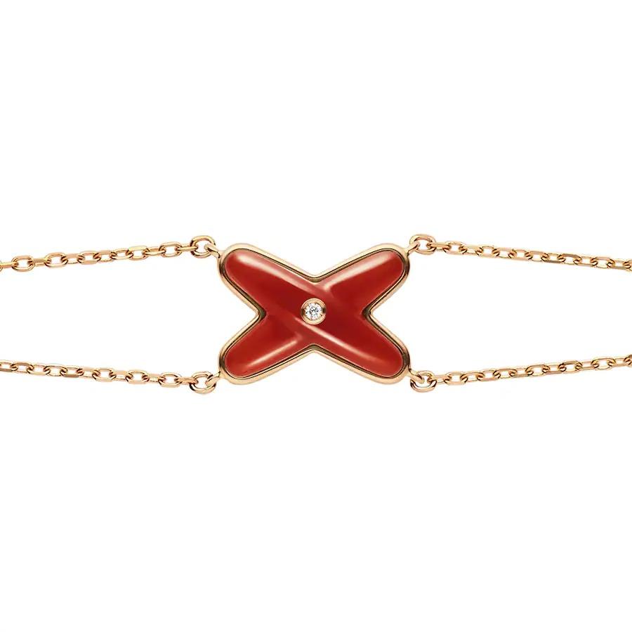 [Liorra]JEUX BRACELET CARNELIAN PINK GOLD 1 DIAMOND