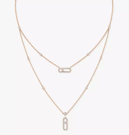[Liorra]MS Double-Circle Full-Diamond Necklace