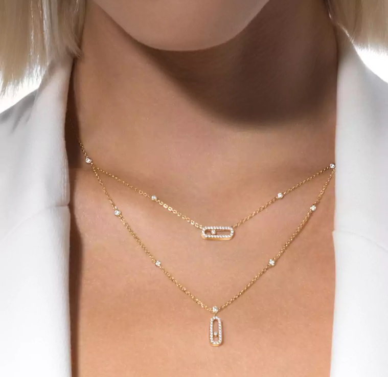 [Liorra]MS Double-Circle Full-Diamond Necklace