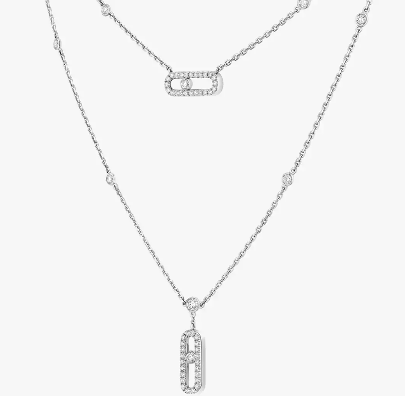 [Liorra]MS Double-Circle Full-Diamond Necklace