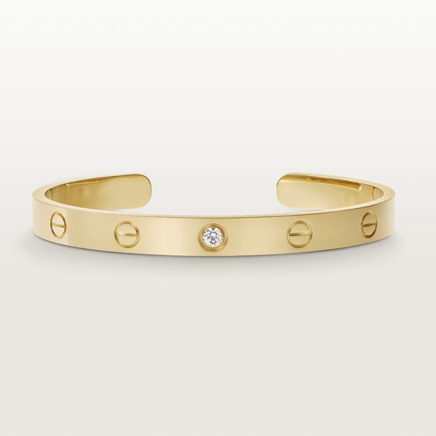 [Liorra]LOVE BRACELET 6.1MM 1 DIAMOND OPEN CUFF