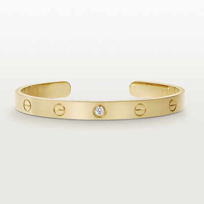 [Liorra]LOVE BRACELET 6.1MM 1 DIAMOND OPEN CUFF