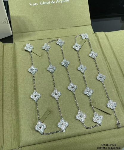 [Liorra]CLOVER 20 MOTIFS FULL-DIAMOND NECKLACE