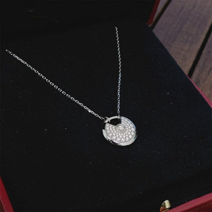 [Liorra]AMULETTE SILVER FULL DIAMOND NECKLACE