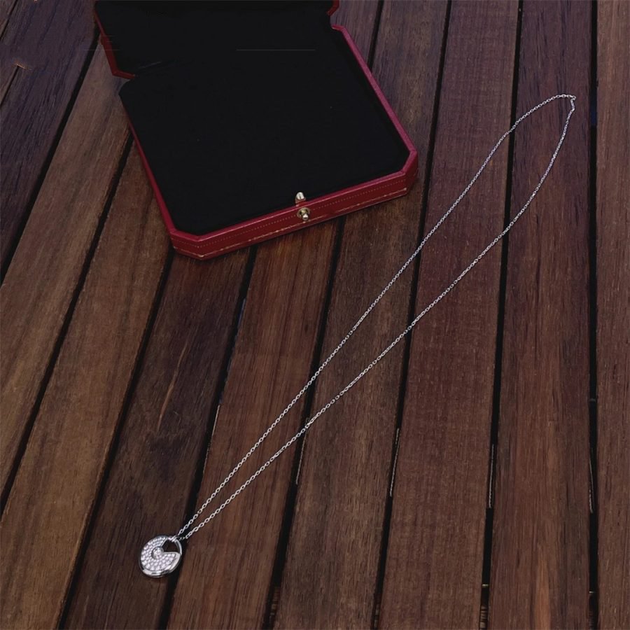 [Liorra]AMULETTE SILVER FULL DIAMOND NECKLACE