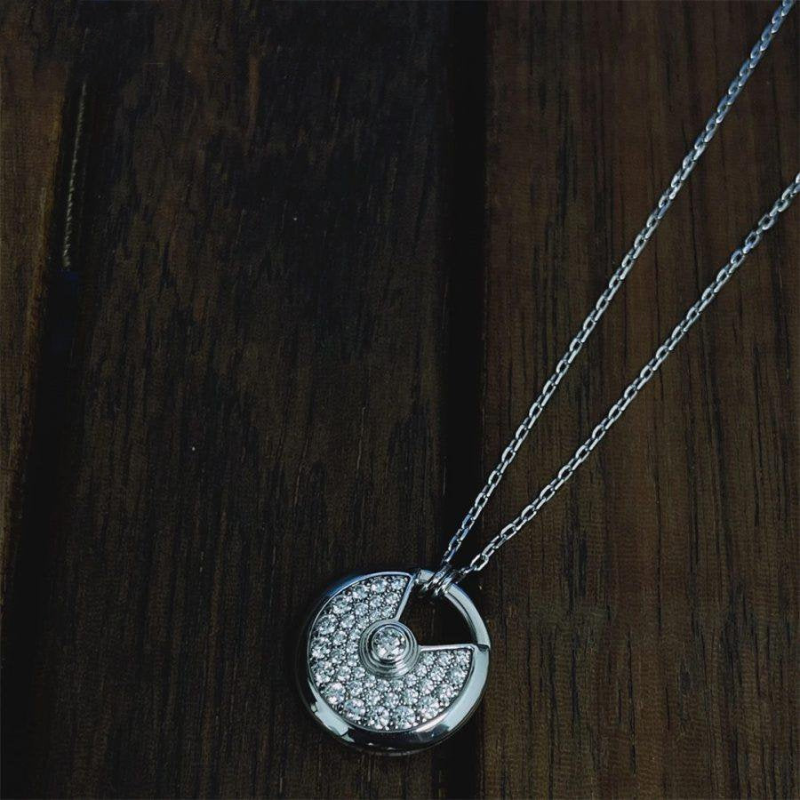 [Liorra]AMULETTE SILVER FULL DIAMOND NECKLACE