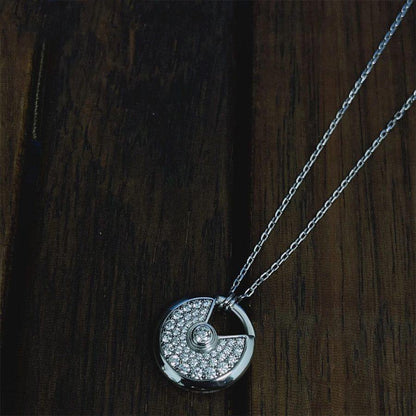 [Liorra]AMULETTE SILVER FULL DIAMOND NECKLACE