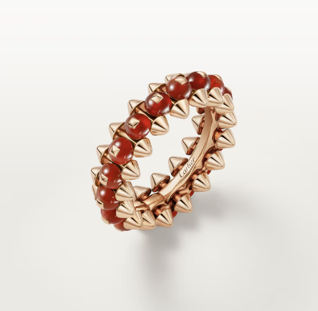 [Liorra]CLASH ELEGANT ROSE GOLD RING FEATURING NATURAL AGATE