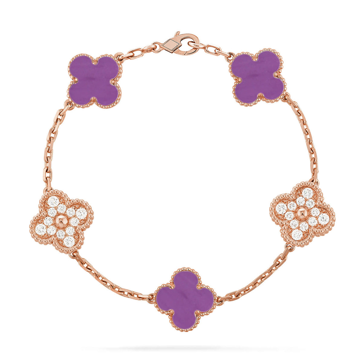 [Liorra] CLOVER 5 MOTIF VIOLET BRACELET COLLECTION