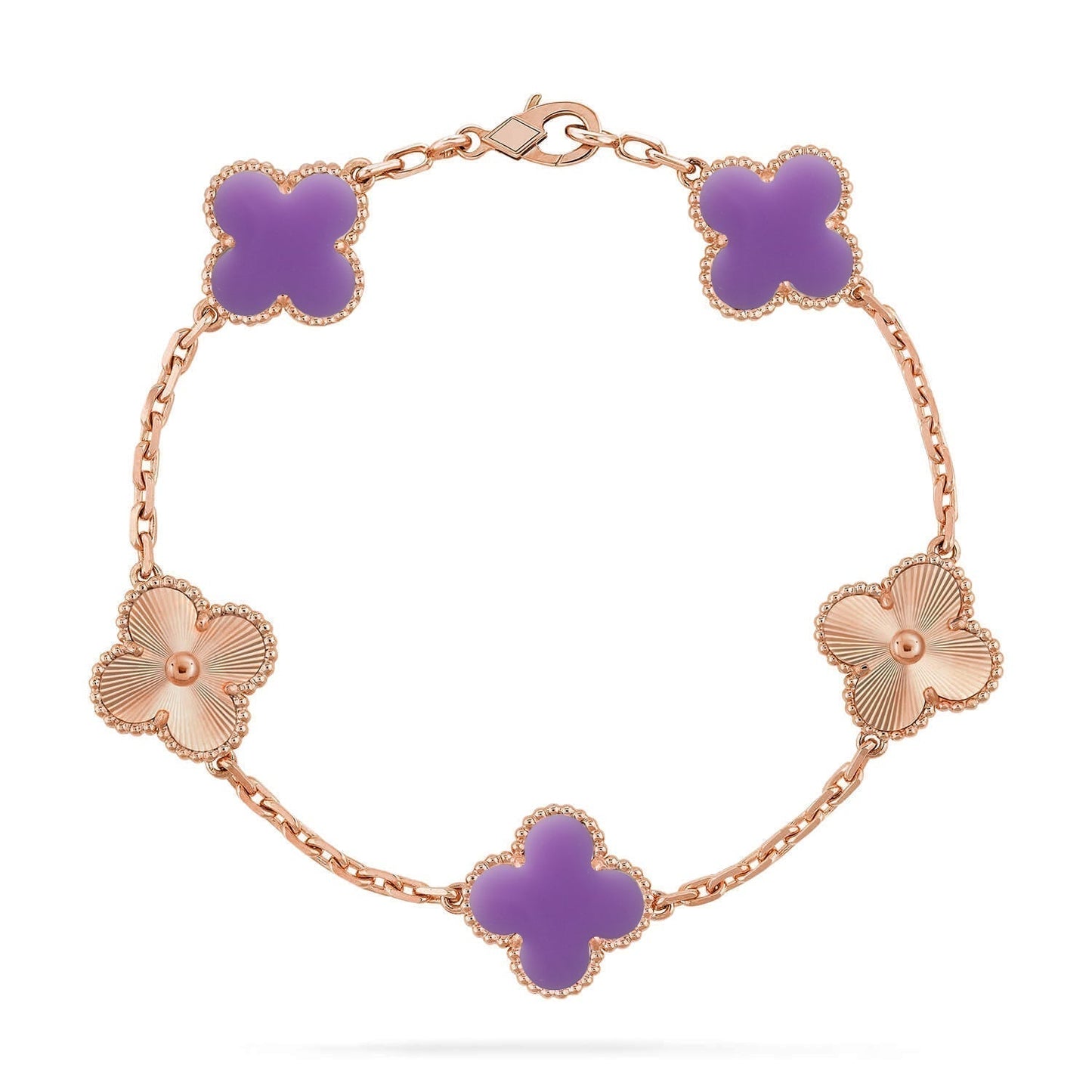 [Liorra]CLOVER 5 MOTIF LIGHT PURPLE BRACELET COLLECTION