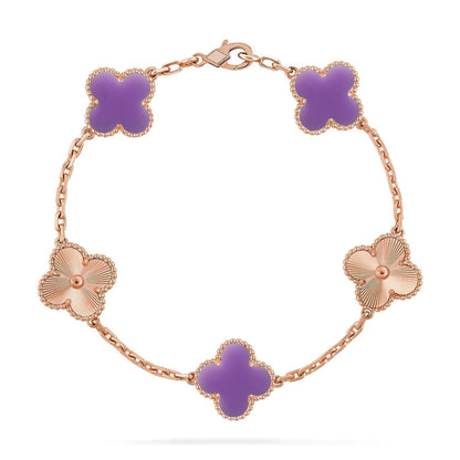 [Liorra]CLOVER 5 MOTIF LIGHT PURPLE BRACELET COLLECTION