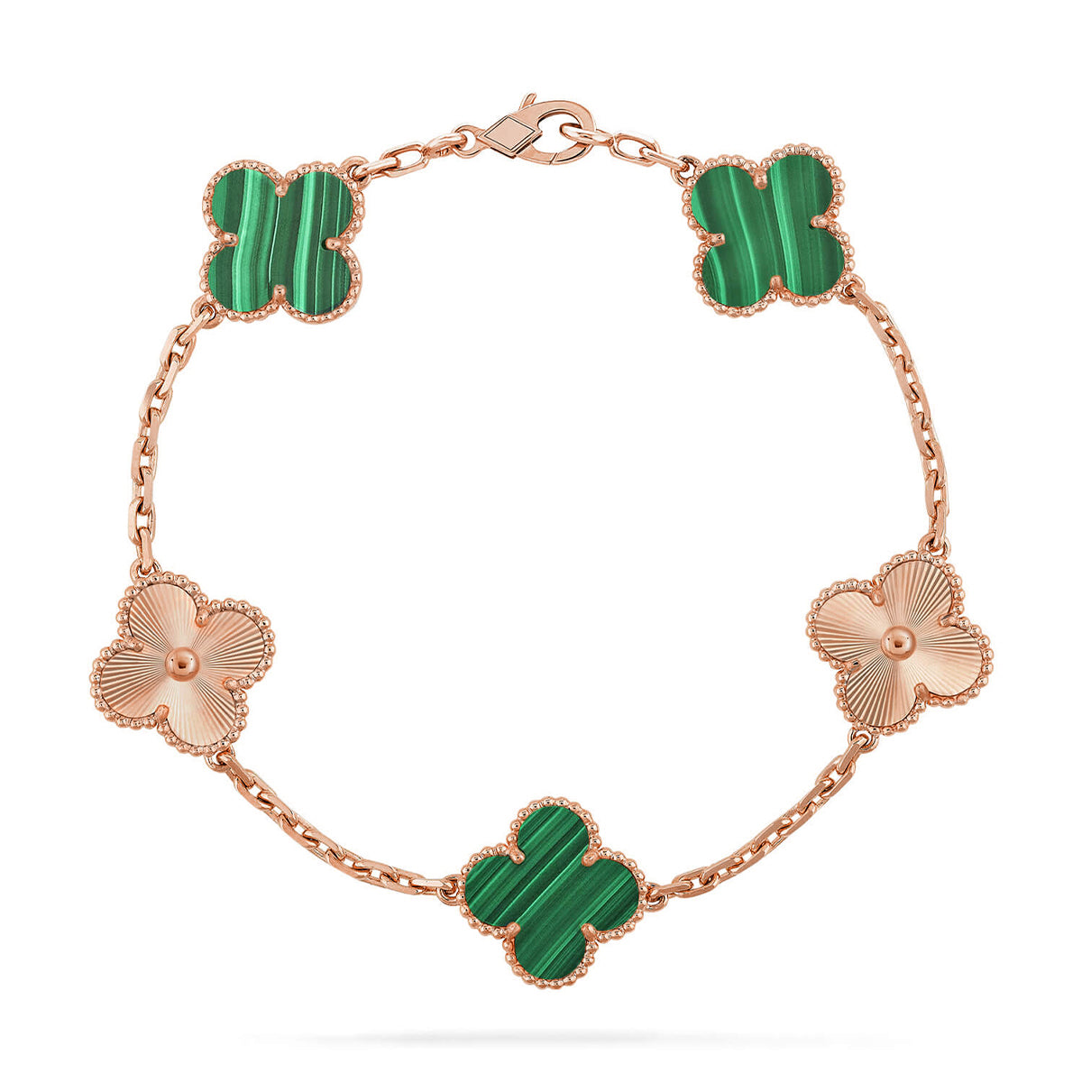 [Liorra] CLOVER 5 MOTIF MALACHITE BRACELET COLLECTION
