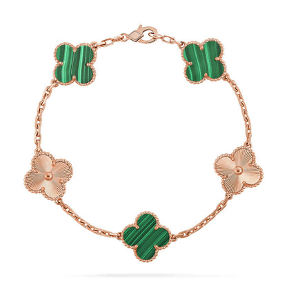 [Liorra] CLOVER 5 MOTIF MALACHITE BRACELET COLLECTION
