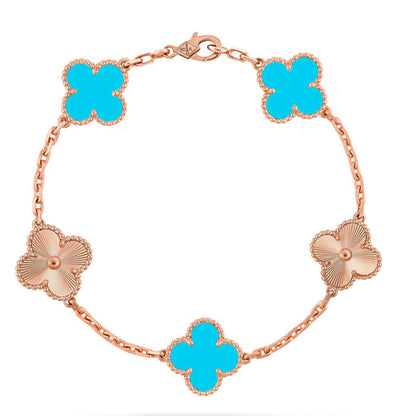 [Liorra] CLOVER 5 MOTIF TURQUOISE BRACELET COLLECTION