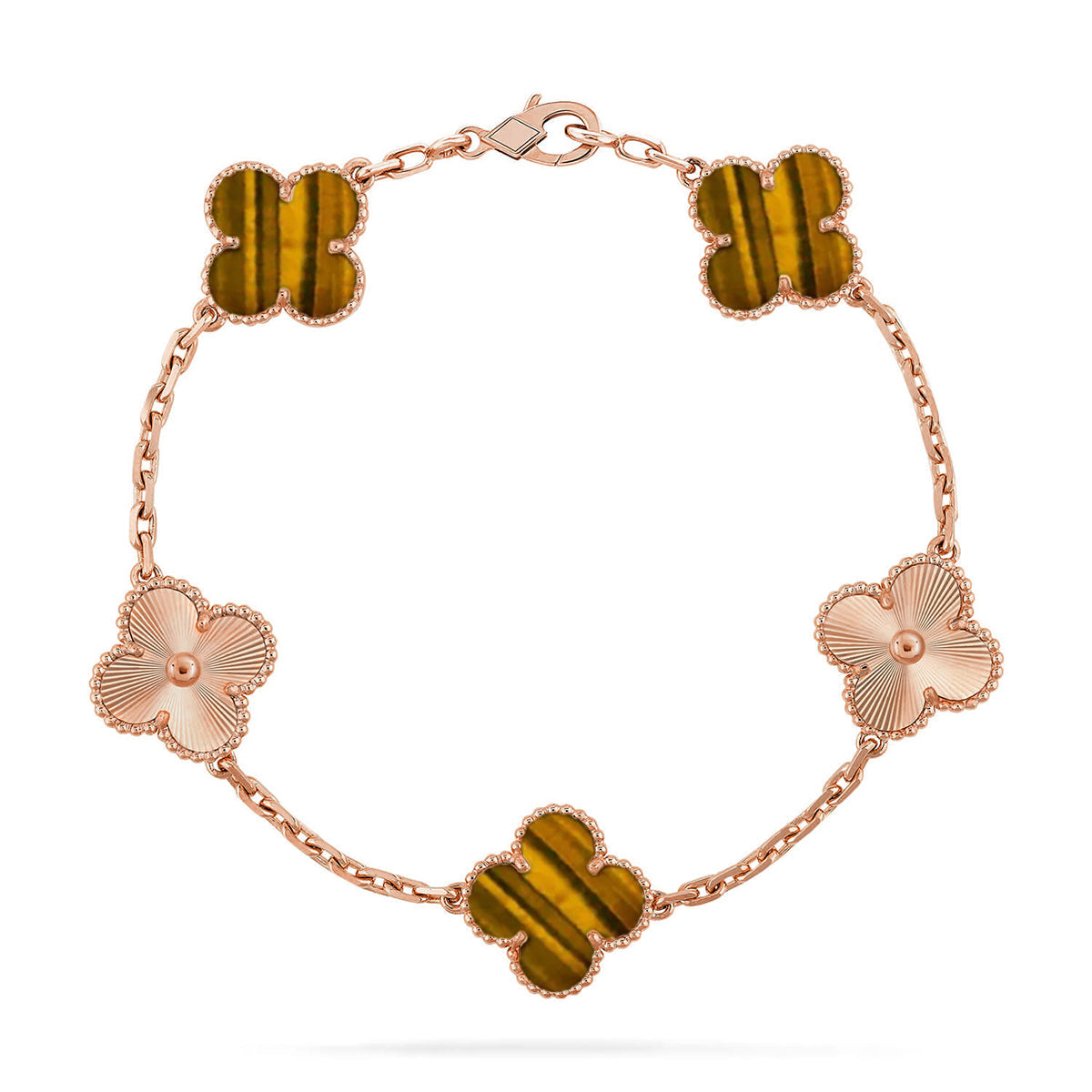 [Liorra] CLOVER 5 MOTIFS TIGER EYE BRACELET COLLECTION