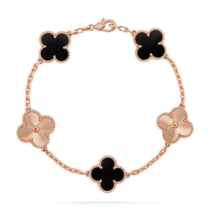 [Liorra] CLOVER 5 MOTIF ONYXS BRACELET COLLECTION