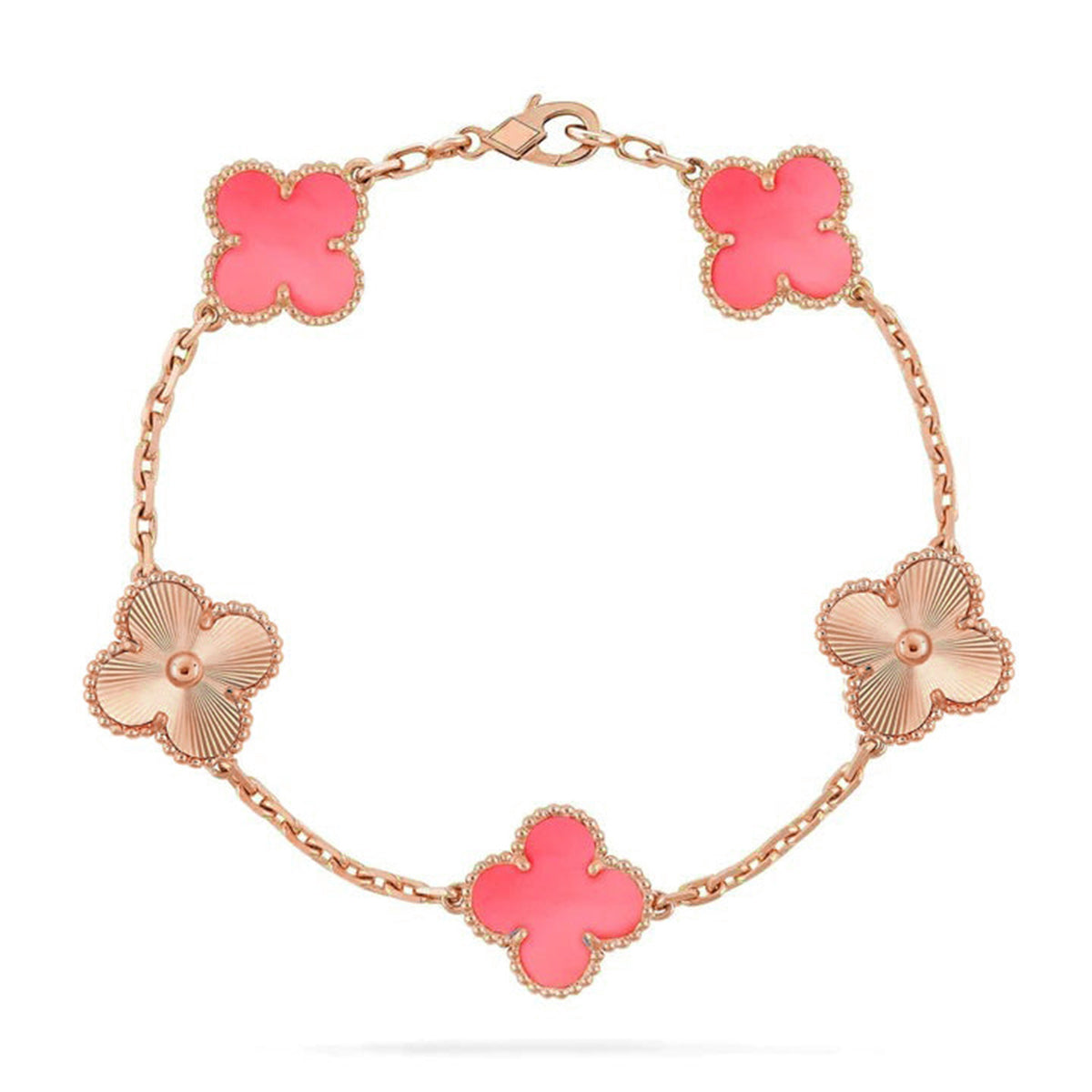 [Liorra] CLOVER 5 MOTIFS  PINK MOP BRACELET COLLECTION