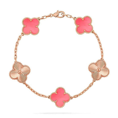[Liorra] CLOVER 5 MOTIFS  PINK MOP BRACELET COLLECTION