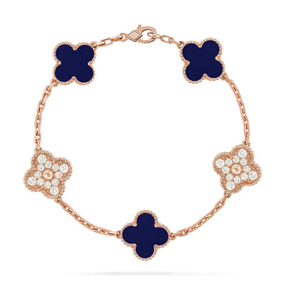 [Liorra]CLOVER 5 MOTIF LAPIS LAZULI BRACELET COLLECTION