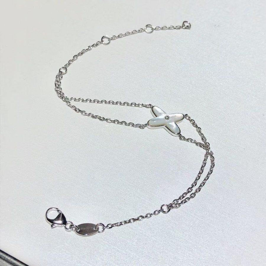 [Liorra]JEUX BRACELET WHITE MOP SILVER 1 DIAMOND