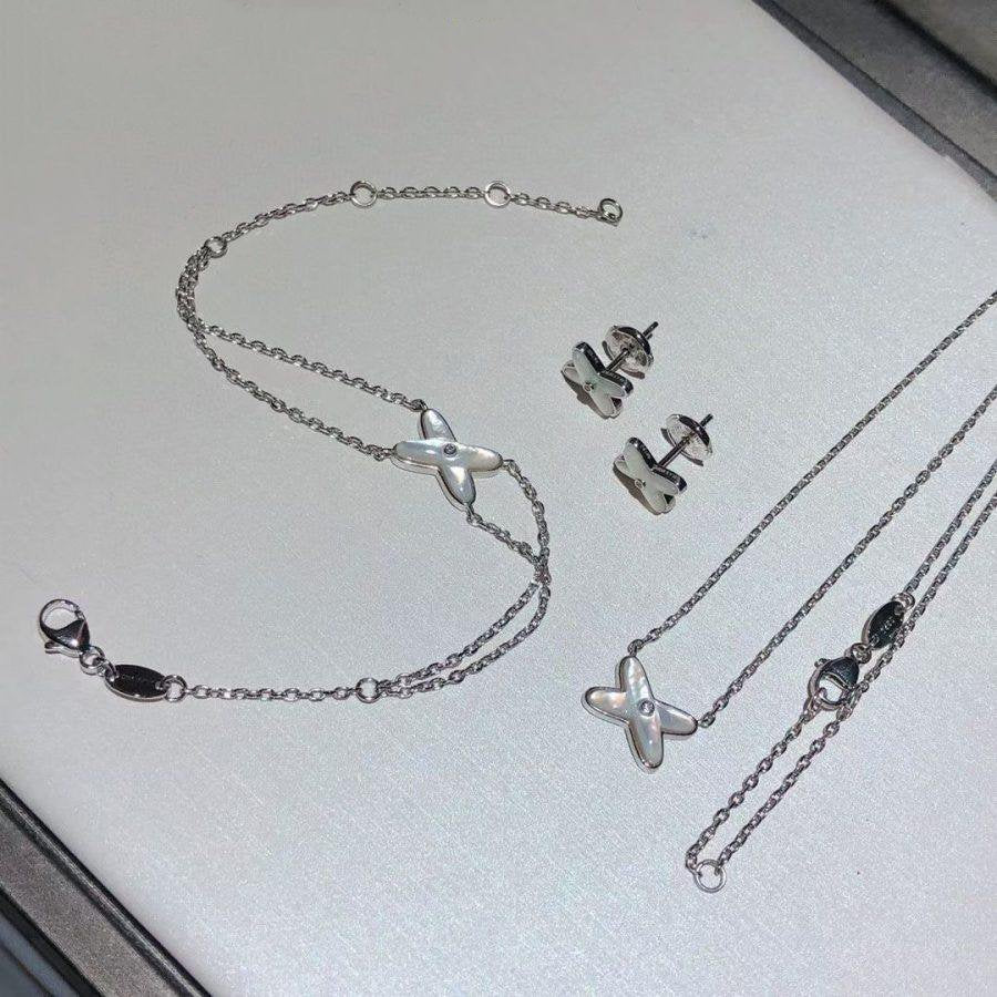 [Liorra]JEUX BRACELET WHITE MOP SILVER 1 DIAMOND