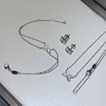 [Liorra]JEUX BRACELET WHITE MOP SILVER 1 DIAMOND