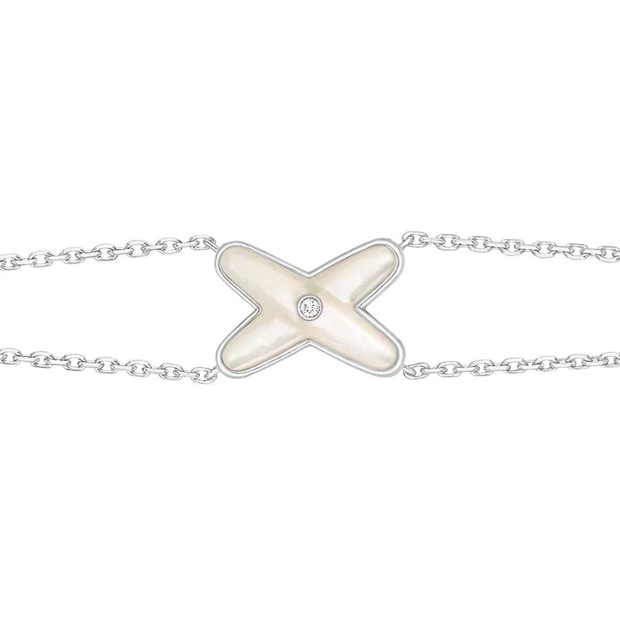 [Liorra]JEUX BRACELET WHITE MOP SILVER 1 DIAMOND