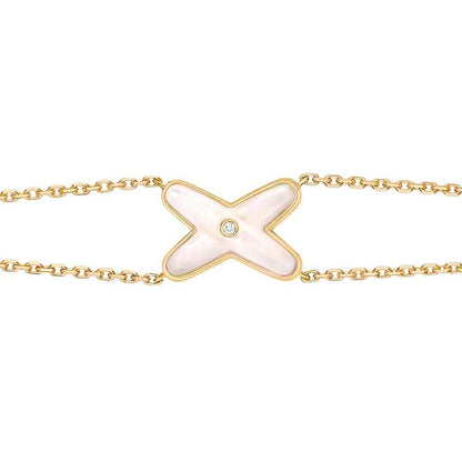 [Liorra]JEUX BRACELET WHITE MOP GOLD 1 DIAMOND