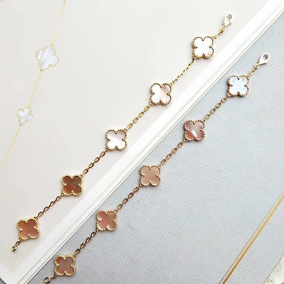 [Liorra] CLOVER 5 MOTIFS  PINK MOP BRACELET COLLECTION
