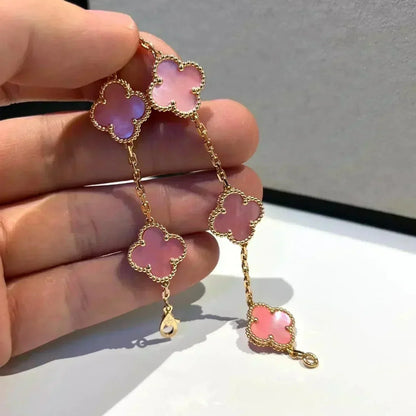 [Liorra] CLOVER 5 MOTIFS  PINK MOP BRACELET COLLECTION