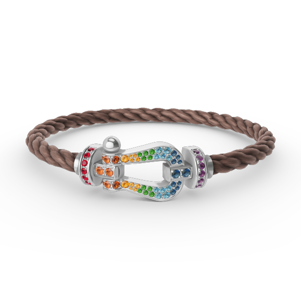 [Liorra]FORC LARGE HORSESHOE  COLORED DIAMOND BRACELET SILVER