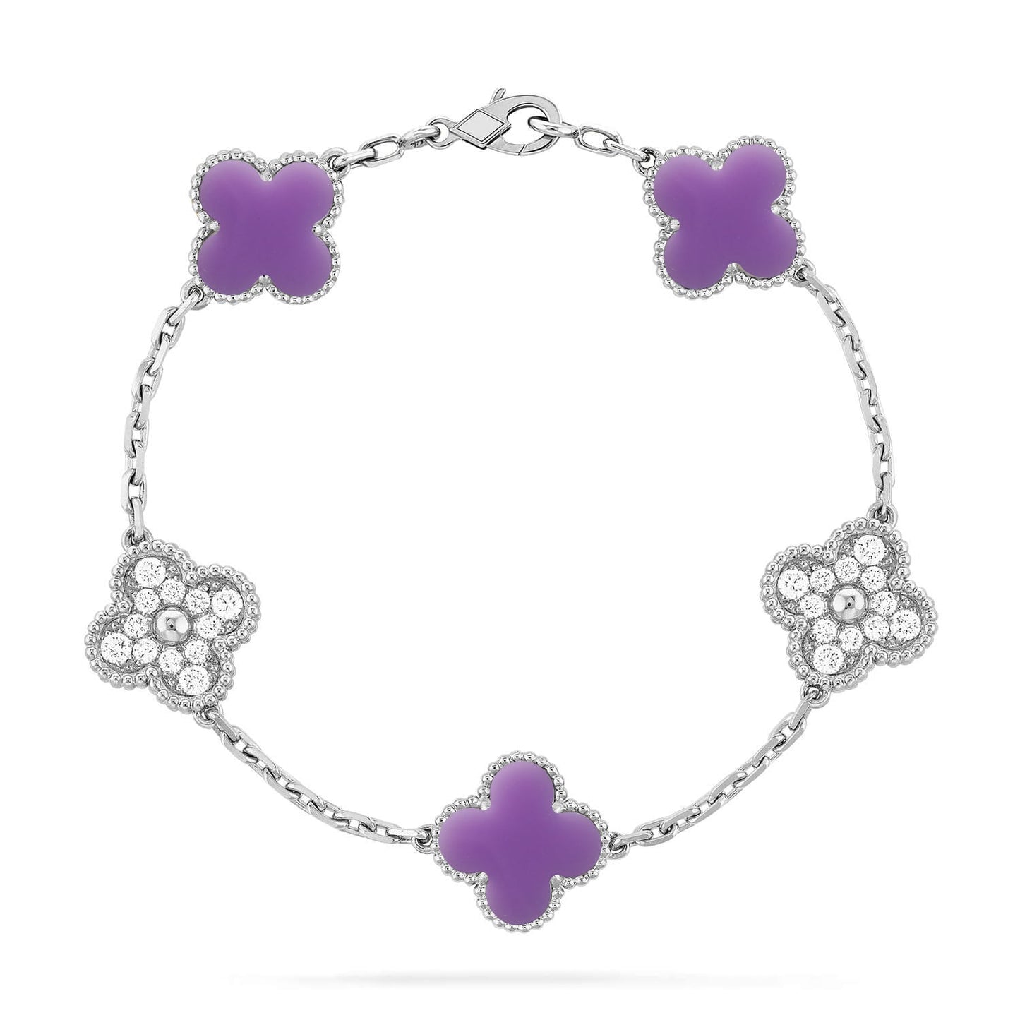 [Liorra]CLOVER 5 MOTIF LIGHT PURPLE BRACELET COLLECTION