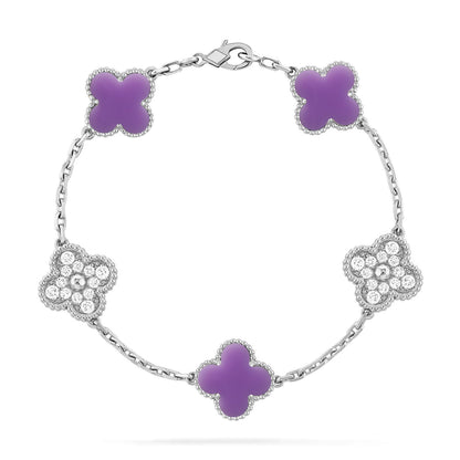 [Liorra]CLOVER 5 MOTIF LIGHT PURPLE BRACELET COLLECTION