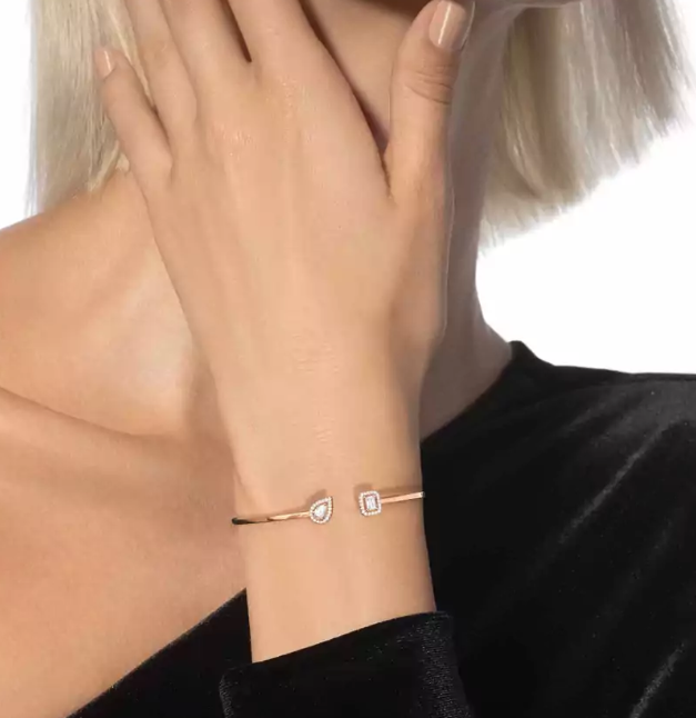 [Liorra]M Delicate Double-Diamond Bracelet