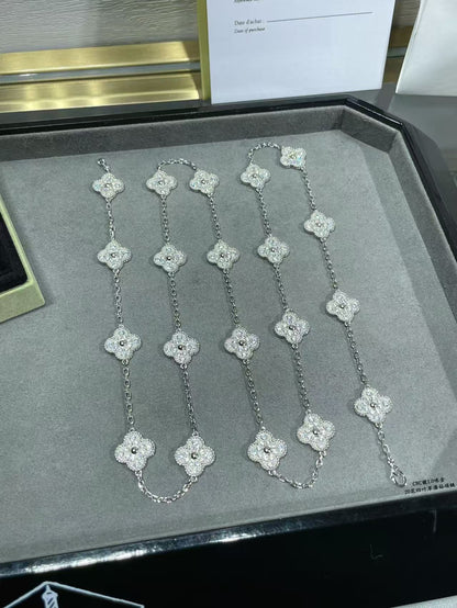 [Liorra]CLOVER 20 MOTIFS FULL-DIAMOND NECKLACE