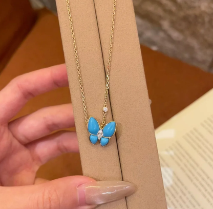 [Liorra]Turquoise Butterfly Gold Necklace
