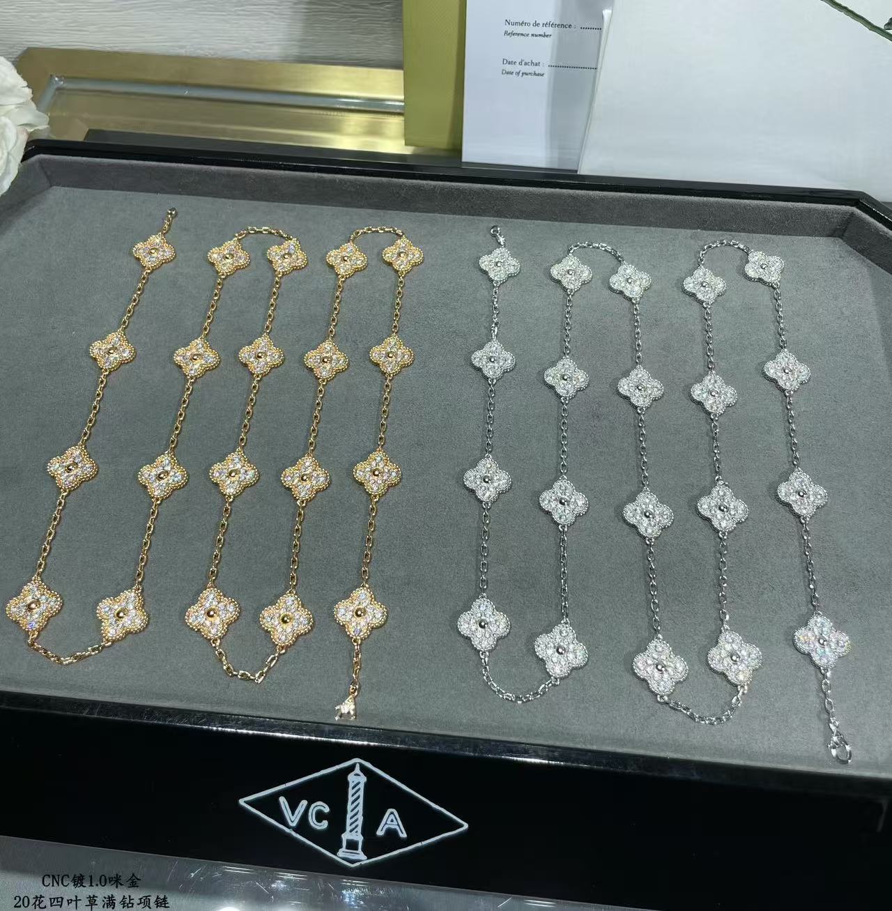 [Liorra]CLOVER 20 MOTIFS FULL-DIAMOND NECKLACE