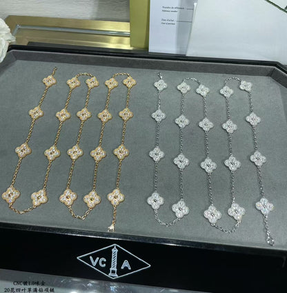 [Liorra]CLOVER 20 MOTIFS FULL-DIAMOND NECKLACE