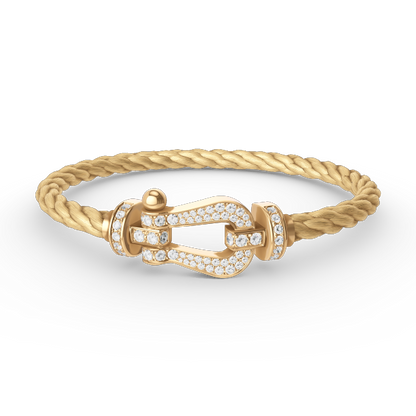 [Liorra]FORCE LARGE HORSESHOE FULL DIAMOND BRACELET GOLD