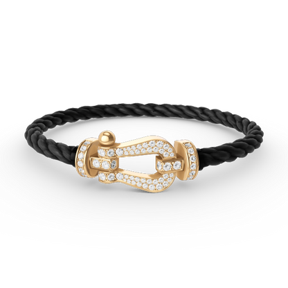 [Liorra]FORCE LARGE HORSESHOE FULL DIAMOND BRACELET GOLD