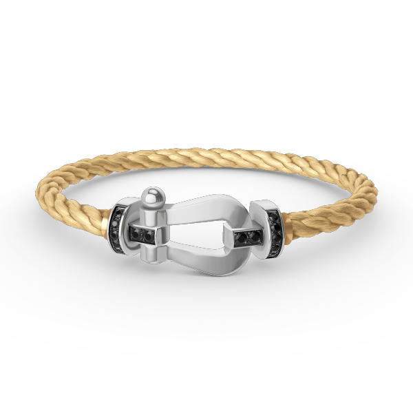 [Liorra]FORCE LARGE HORSESHOE BLACK DIAMOND BRACELET SILVER