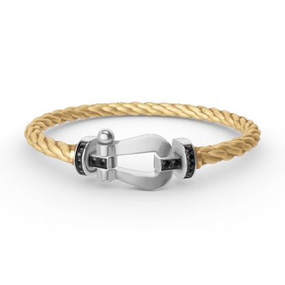 [Liorra]FORCE LARGE HORSESHOE BLACK DIAMOND BRACELET SILVER