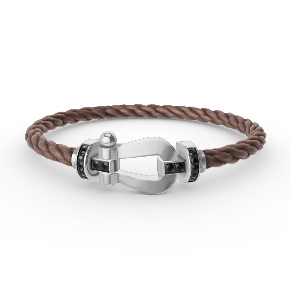 [Liorra]FORCE LARGE HORSESHOE BLACK DIAMOND BRACELET SILVER
