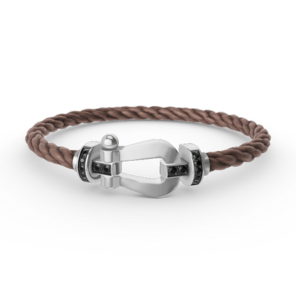 [Liorra]FORCE LARGE HORSESHOE BLACK DIAMOND BRACELET SILVER