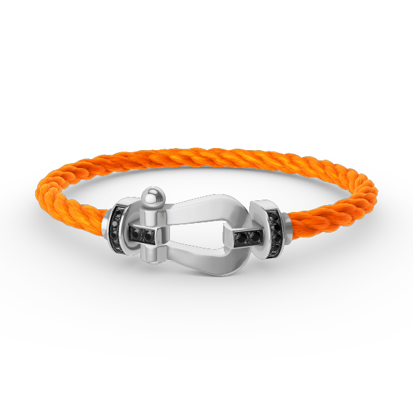 [Liorra]FORCE LARGE HORSESHOE BLACK DIAMOND BRACELET SILVER