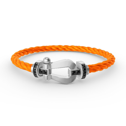 [Liorra]FORCE LARGE HORSESHOE BLACK DIAMOND BRACELET SILVER