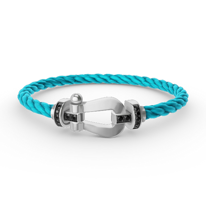 [Liorra]FORCE LARGE HORSESHOE BLACK DIAMOND BRACELET SILVER