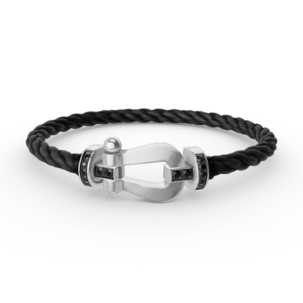 [Liorra]FORCE LARGE HORSESHOE BLACK DIAMOND BRACELET SILVER