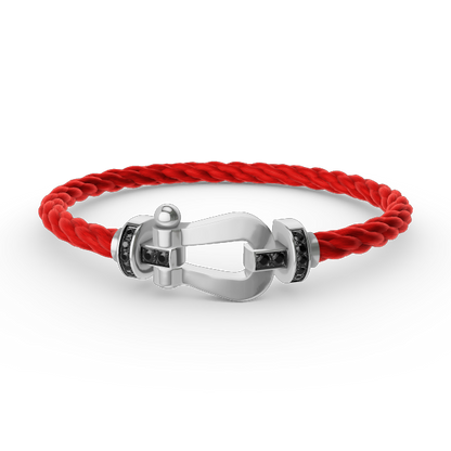 [Liorra]FORCE LARGE HORSESHOE BLACK DIAMOND BRACELET SILVER